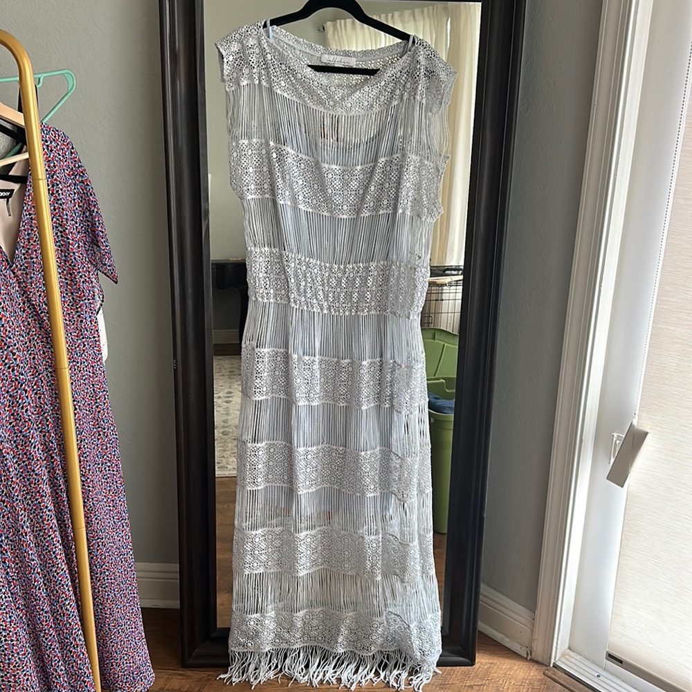 Fringe and crochet maxi